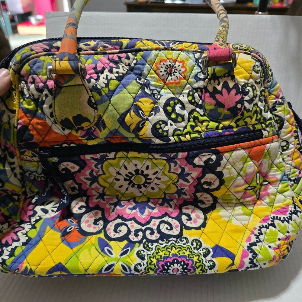Vera Bradley Women's Multi-Color Quilted Satchel Handbag Top Handle Bag - Picture 10 of 12